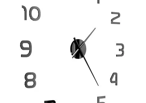 Ceas de perete 3D, negru, 100 cm, XXL, design modern - 4/5