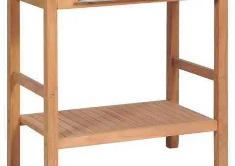 Dulap de chiuvetă baie, 74x45x75 cm, lemn masiv de tec - 2/5