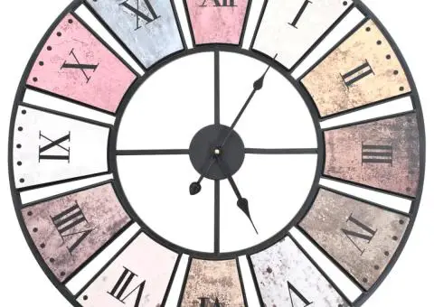 Ceas de perete vintage, 60 cm, cu mecanism cuarț, XXL - 1/5
