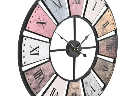 Ceas de perete vintage, 60 cm, cu mecanism cuarț, XXL - 3/5