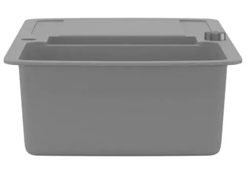 Chiuvetă de bucătărie din granit cu două cuve, gri - 5/5