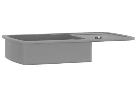Chiuvetă de bucătărie din granit cu o cuvă, gri - 4/5
