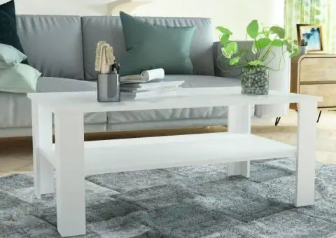 Măsuță de cafea din PAL, 100 x 59 x 42 cm, alb - 1/5