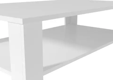 Măsuță de cafea din PAL, 100 x 59 x 42 cm, alb - 4/5