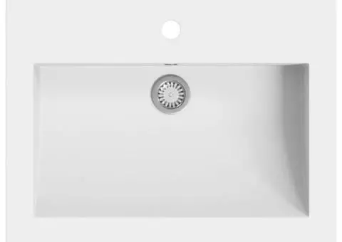 Chiuvetă din granit, alb, 600 x 450 x 120 mm - 2/5