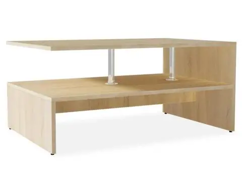 Măsuță de cafea, PAL, 90x59x42 cm, culoarea stejarului - 1/5