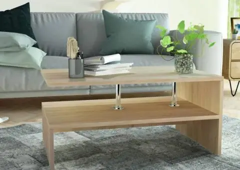 Măsuță de cafea, PAL, 90x59x42 cm, culoarea stejarului - 4/5