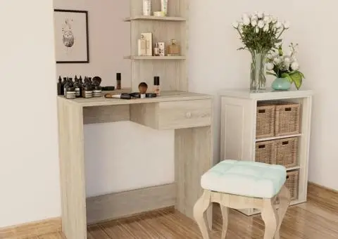 Masă de toaletă, stejar, 75x40x141 cm, PAL - 1/5