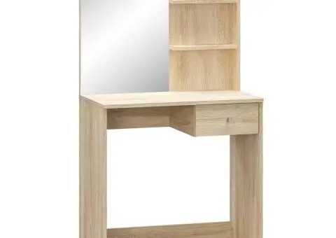 Masă de toaletă, stejar, 75x40x141 cm, PAL - 2/5