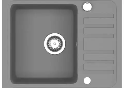 Chiuvetă de bucătărie din granit cu o cuvă, gri - 2/5