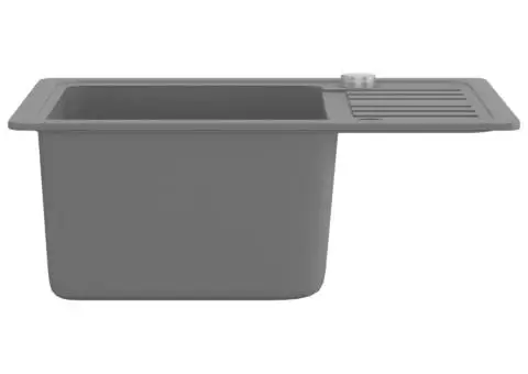 Chiuvetă de bucătărie din granit cu o cuvă, gri - 5/5