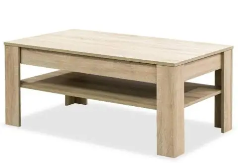 Măsuță de cafea PAL, 110 x 65 x 48 cm, stejar - 2/5