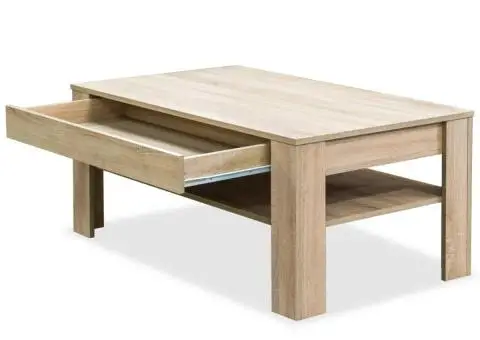 Măsuță de cafea PAL, 110 x 65 x 48 cm, stejar - 4/5