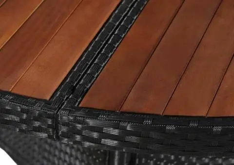 Masă de grădină, 115 x 74 cm, poliratan și lemn masiv de acacia - 2/3