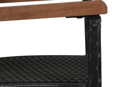 Scaune de exterior, 2 buc., negru, poliratan - 4/5