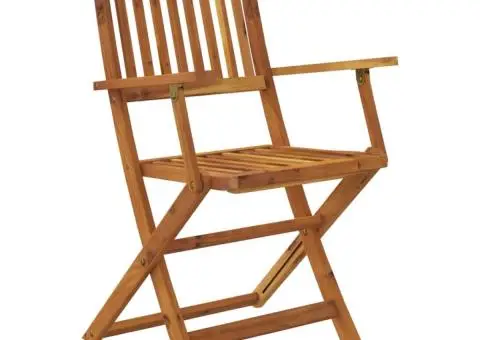 Set mobilier de exterior pliabil, 7 piese, lemn masiv de acacia - 3/5