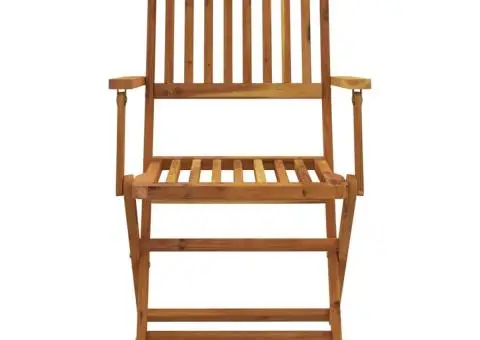 Set mobilier de exterior pliabil, 7 piese, lemn masiv de acacia - 4/5