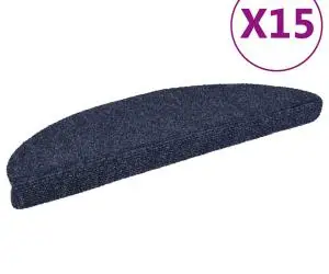 vidaXL Covorașe autoadezive pentru scări, 15 buc., 56x17x3 cm, semirotunde, albastre