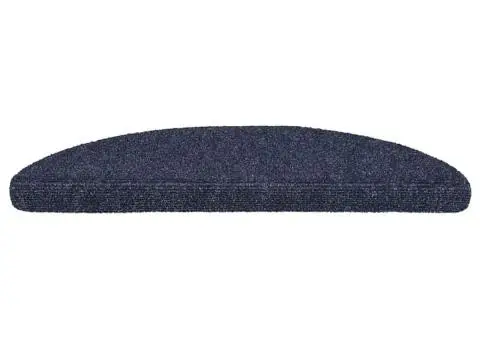 Covorașe autoadezive pentru scări, 15 buc., 56x17x3 cm, semirotunde, albastre - 3/5