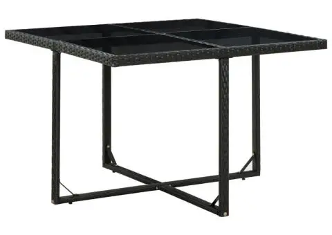 Set mobilier de exterior cu perne, 5 piese, negru, poliratan - 5/5