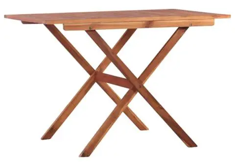 Set bistro, 3 piese, negru, poliratan și lemn de acacia - 3/5