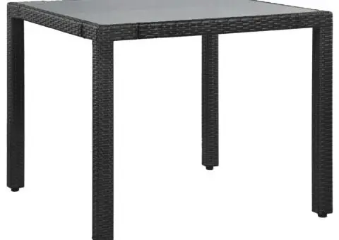 Set mobilier de exterior, 5 piese, negru, poliratan - 2/5