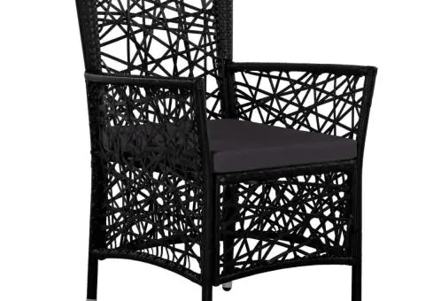 Set mobilier de exterior, 5 piese, negru, poliratan - 4/5