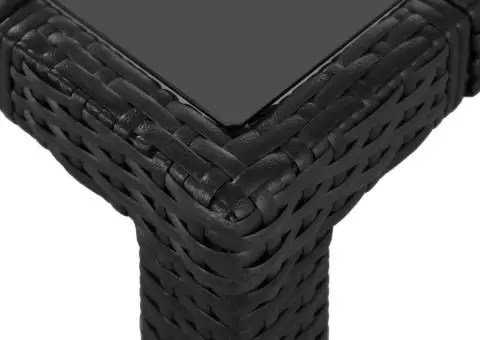 Set mobilier de exterior, 5 piese, negru, poliratan - 5/5