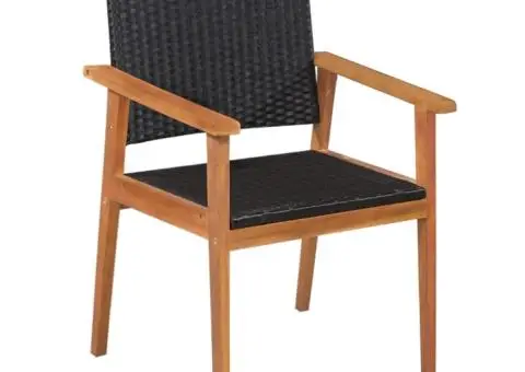Set mobilier de exterior, 5 piese, negru și maro, poliratan - 2/5