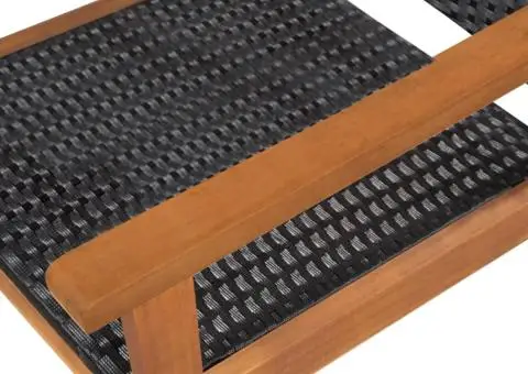 Set mobilier de exterior, 5 piese, negru și maro, poliratan - 4/5