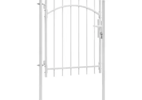 Poartă de grădină, alb, 1 x 2 m, oțel - 1/5