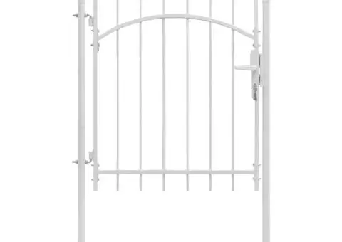 Poartă de grădină, alb, 1 x 2 m, oțel - 2/5