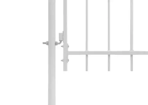Poartă de grădină, alb, 1 x 2 m, oțel - 3/5