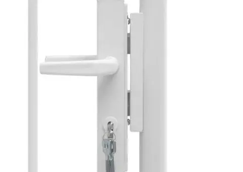 Poartă de grădină, alb, 1 x 2 m, oțel - 4/5