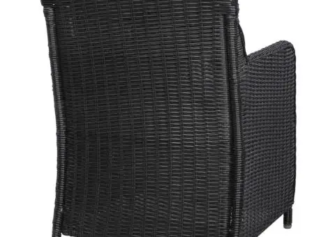 Fotolii de exterior cu perne, 2 buc., negru, poliratan - 5/5
