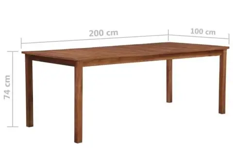 Masă de grădină, 200x100x74 cm, lemn masiv de acacia - 5/5