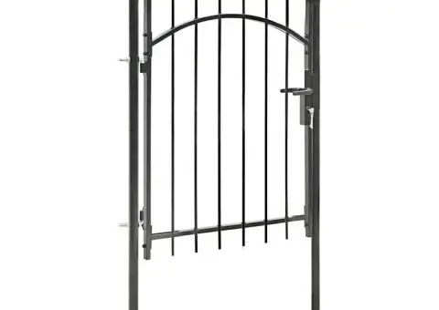 Poartă de grădină, negru, 1 x 1,75 m, oțel - 1/5