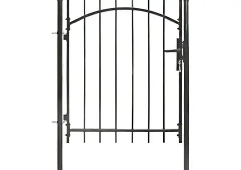Poartă de grădină, negru, 1 x 1,75 m, oțel - 2/5