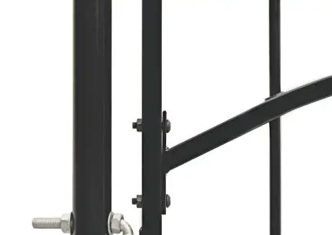 Poartă de grădină, negru, 1 x 1,75 m, oțel - 4/5