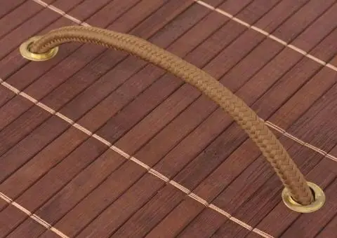 Coș de rufe din bambus, oval, maro - 5/5