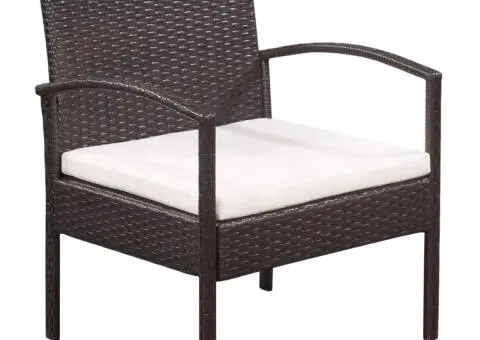 Set mobilier de grădină cu perne, 5 piese, maro, poliratan - 4/5