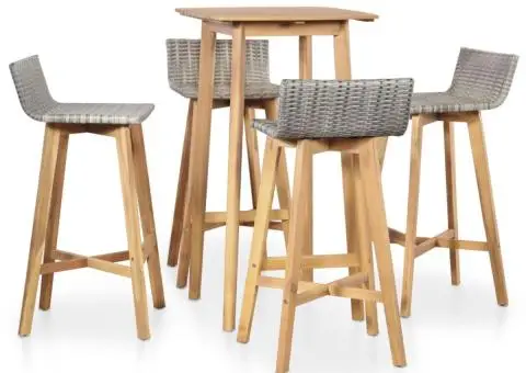 Set mobilier de exterior, 5 piese, lemn masiv de acacia - 1/5