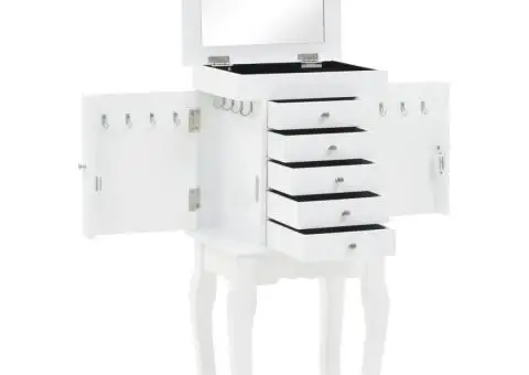 Dulap de bijuterii independent, alb - 1/5