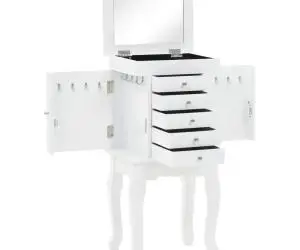 vidaXL Dulap de bijuterii independent, alb