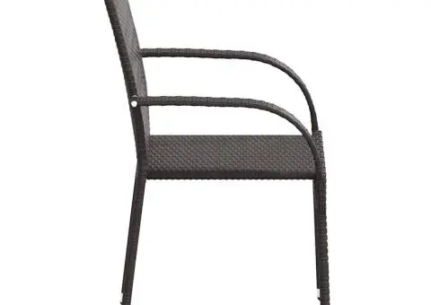 Scaune de exterior stivuibile, 2 buc., maro, poliratan - 4/5