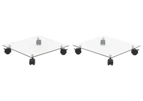 Suport cu role de plante, 2 buc, 35x35 cm, sticlă securizată - 1/5