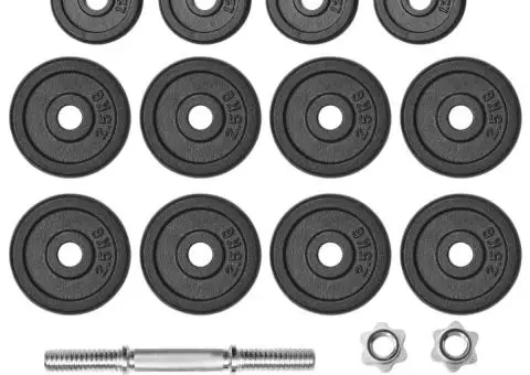 Set de gantere, 18 piese, 30 kg, fontă - 2/5