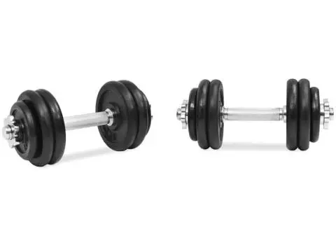 Set de gantere, 18 piese, 30 kg, fontă - 3/5