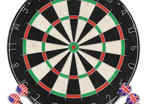 Placă de darts profesională cu 6 săgeți, sisal - 1/5