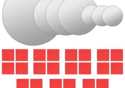 Set oglindă de perete, 7 piese, sticlă, rotundă - 2/5